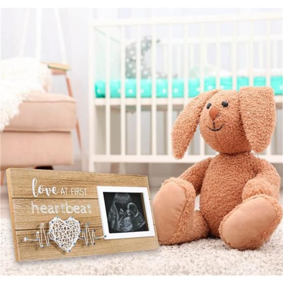 Pregnancy Announcement  - Love At First Heartbeat Sonogram Picture Frame 4" x 3" - Picture 3 of 7